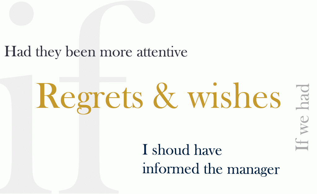 Business English: regrets and wishes in retrospect